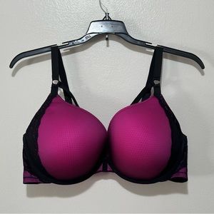 Torrid Womens Bra Blue Black Lace Padded Push Up Plus Size 46D